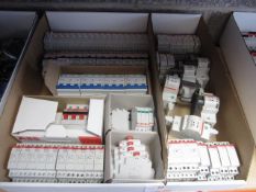 2 x boxes assorted MCB's RCBO's & other electrical contactors - used & unused - approx. 50