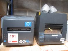 1 x Cembre MG3 label printer, used, 1 x Silverfox DTP-1/300 thermal printer, used