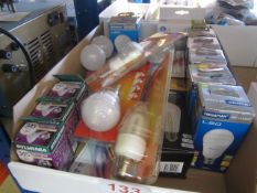 Box of assorted ES & bayonet LED bulbs, unused