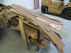 Trolley c/w quantity of veneer as lotted