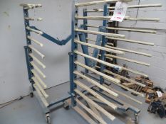 Two mobile adjustable drying racks