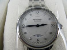 Montblanc Boheme Automatic Steel Silver Dial Ladies Date Watch 30mm with Steel Bracelet case