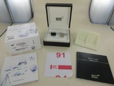 Montblanc Stainless Steel UNICEF Reversible Onyx Sapphire Cufflinks Art No 116631 RRP £385. Please