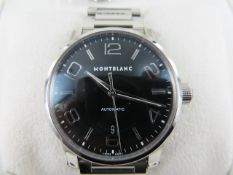 Montblanc Timewalker Steel Collection Black Dial Date Watch 39mm with Steel Bracelet case number