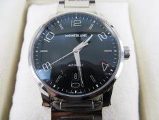 Montblanc Timewalker Steel Collection Black Dial Date Watch 39mm with Steel Bracelet case number