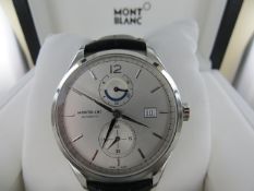 Montblanc Heritage Chronométrie Automatic Dual Time watch 41mm Steel collection with black alligator