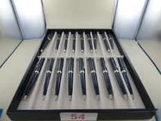 Tray containing 18 x Montblanc PIX Blue Ballpoint Pen Art No 114810 RRP £175 each. Please note: This