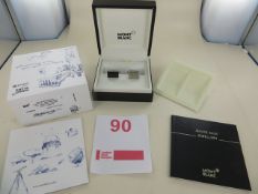 Montblanc Stainless Steel UNICEF Reversible Onyx Sapphire Cufflinks Art No 116631 RRP £385. Please