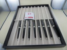 Tray containing 8 x Montblanc PIX Black Ballpoint Pens Art No 114797 RRP £175 each. Please note: