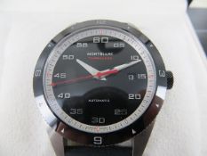 Montblanc Timewalker Steel & Ceramic Date Automatic Black Dial Watch 41mm with Black Rubber Strap