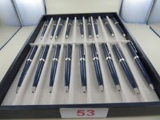 Tray containing 18 x Montblanc PIX Blue Ballpoint Pen Art No 114810 RRP £175 each. Please note: This