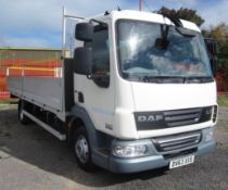 DAF EVV 45.160 7.5ton 4x2 dropside flatbed. Registration: DV63 XXS. Odometer: 157,508. M.O.T: 31/