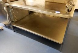 Stainless steel 2-tier Preparation Table, 1520mm x 1140mm