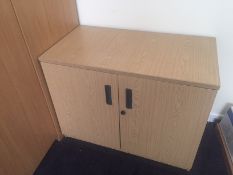 Oak effect double door cabinet