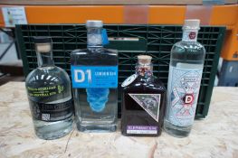 Mixed case x 4 bottles various gins