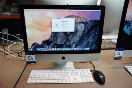 Apple iMac 21.5inch 1.4Gb i5 processor 8Gb RAM, 251Gb flash drive, Intel HD Graphics 5000 1536mb, se