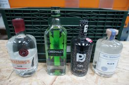 Mixed case x 4 bottles various gins