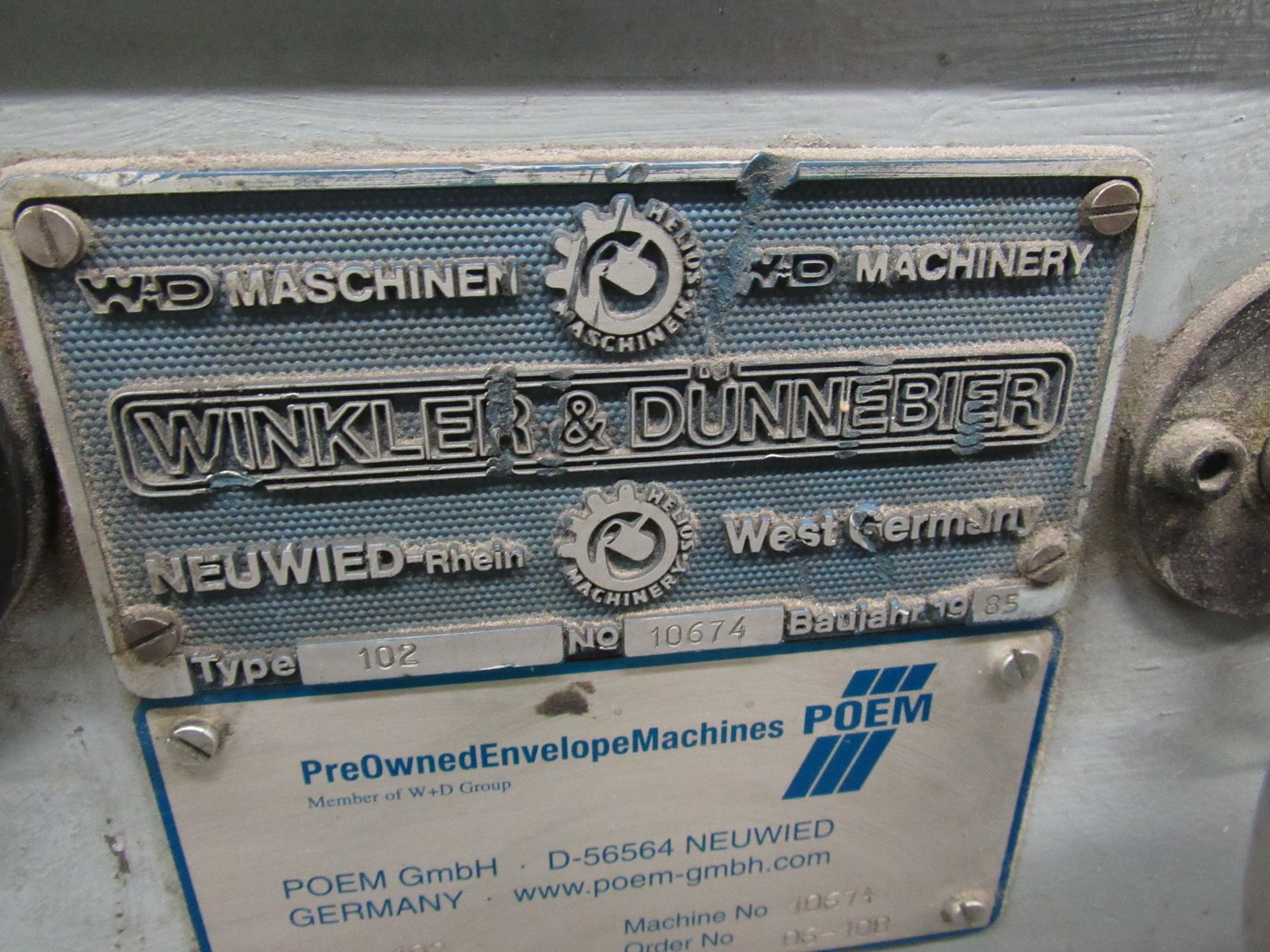 Winkler & Dünnebier W + D 102 Envelope Making Mach - Image 19 of 23