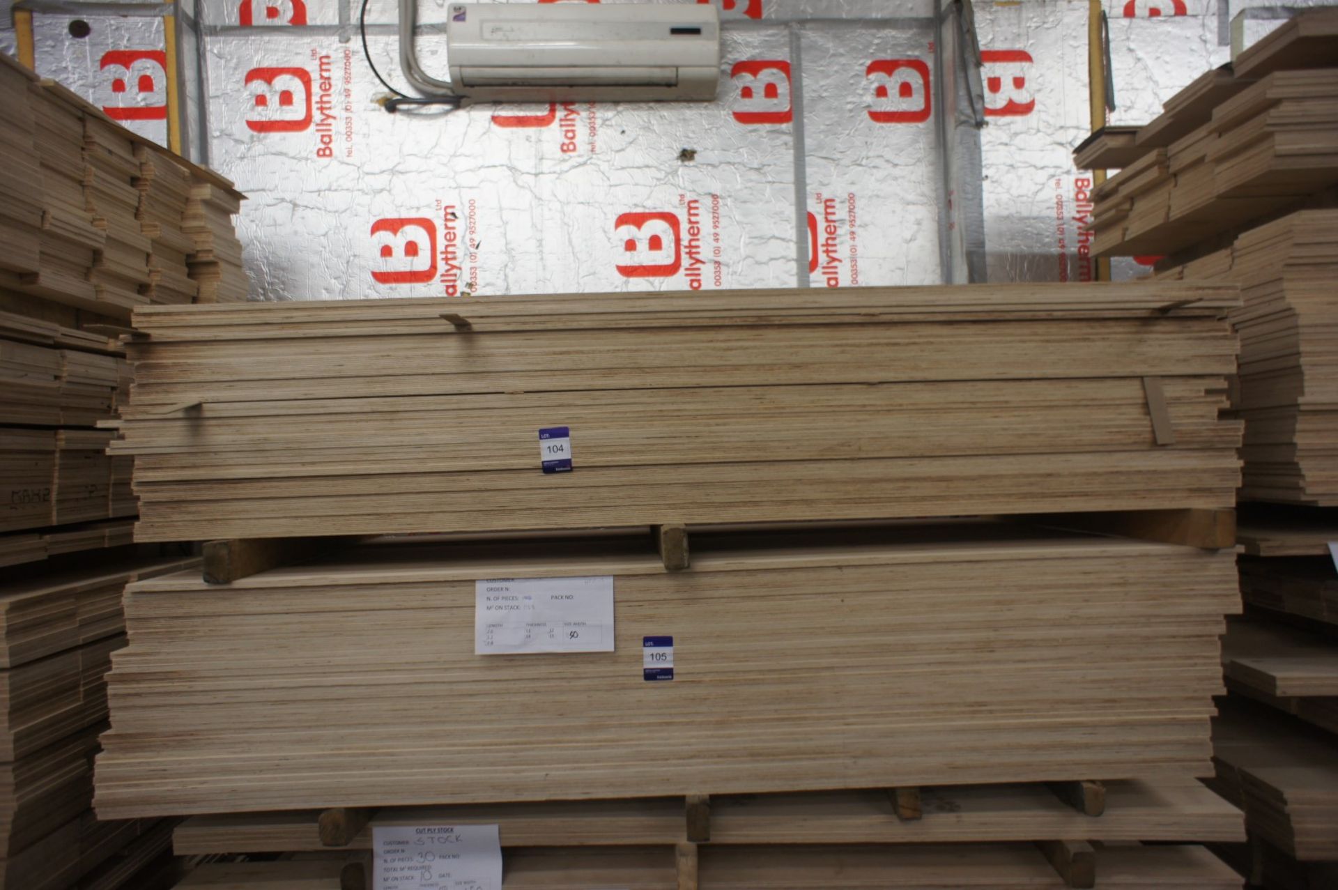 * Cut Ply - 136 pcs, 230 x 15 x 2400mm Please note there is a £5 plus VAT lift out fee on this lot. - Image 2 of 2