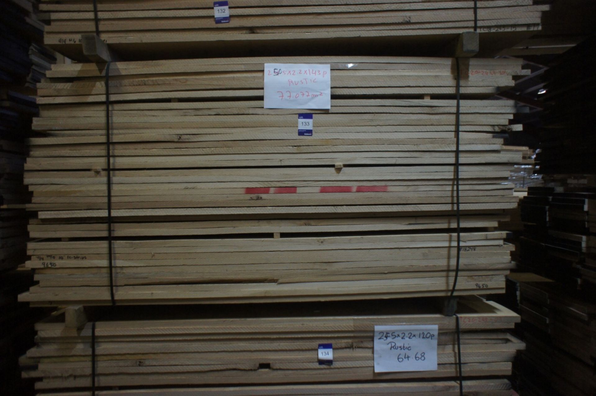 * Oak Lumber - 143pcs, 250 x 2200mm Please note there is a £5 plus VAT lift out fee on this lot. - Image 2 of 2