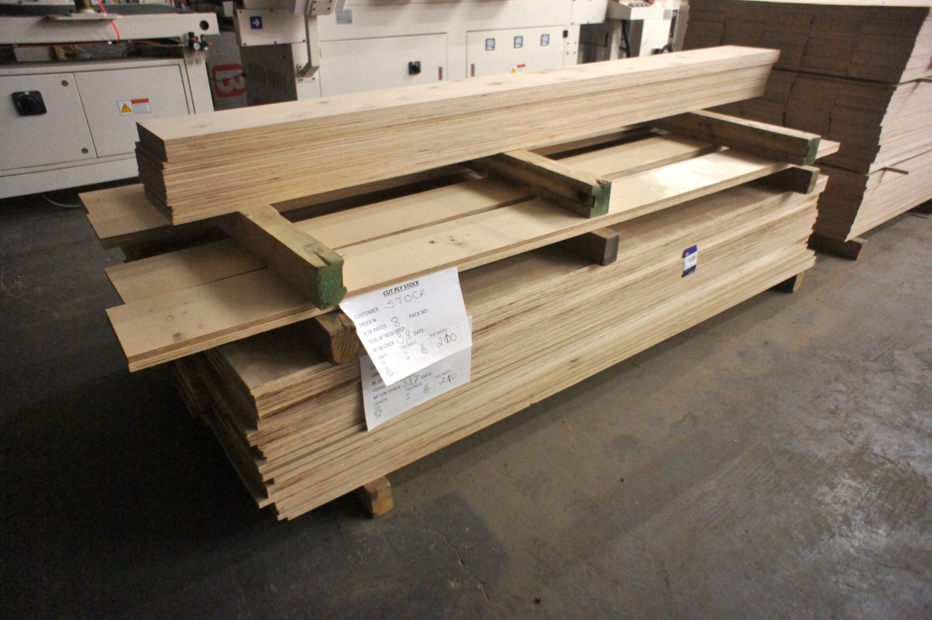 * Cut Ply - 142 pcs, various widths x 15 x 2400mm Please note there is a £5 plus VAT lift out fee on