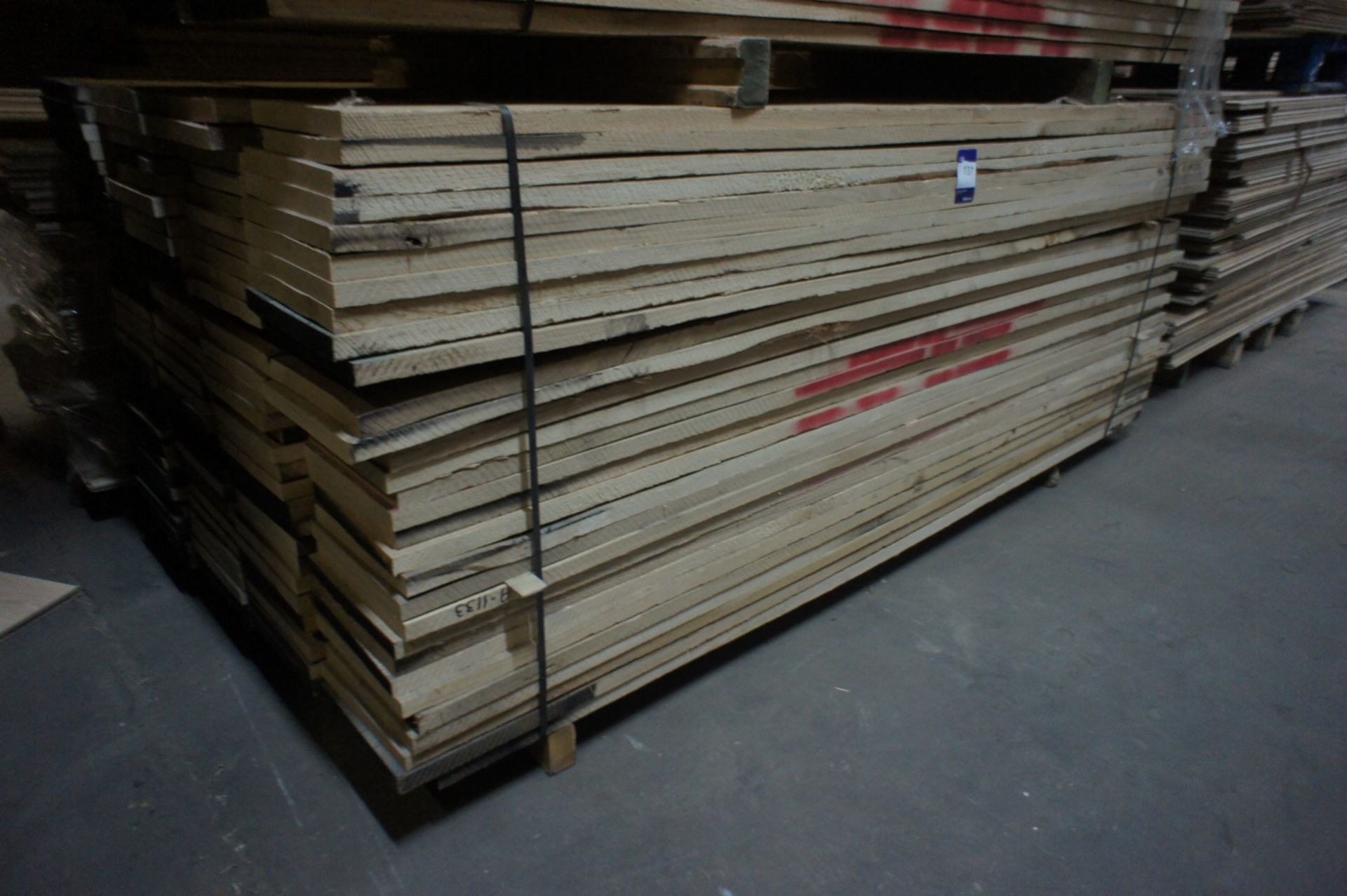 * Oak Lumber - 120 pcs, 250 x 2400mm Please note there is a £5 plus VAT lift out fee on this lot.