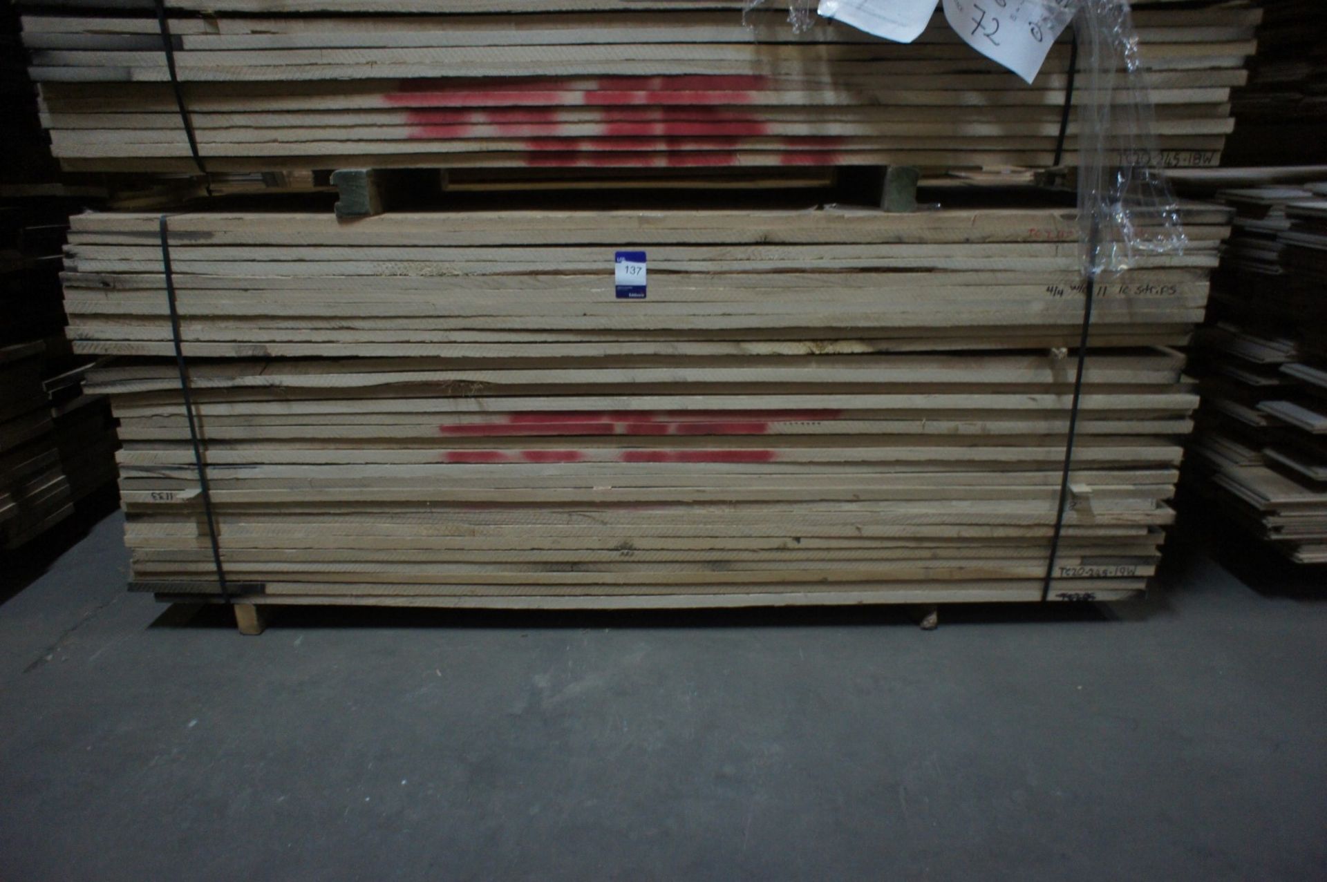 * Oak Lumber - 120 pcs, 250 x 2400mm Please note there is a £5 plus VAT lift out fee on this lot. - Image 2 of 2