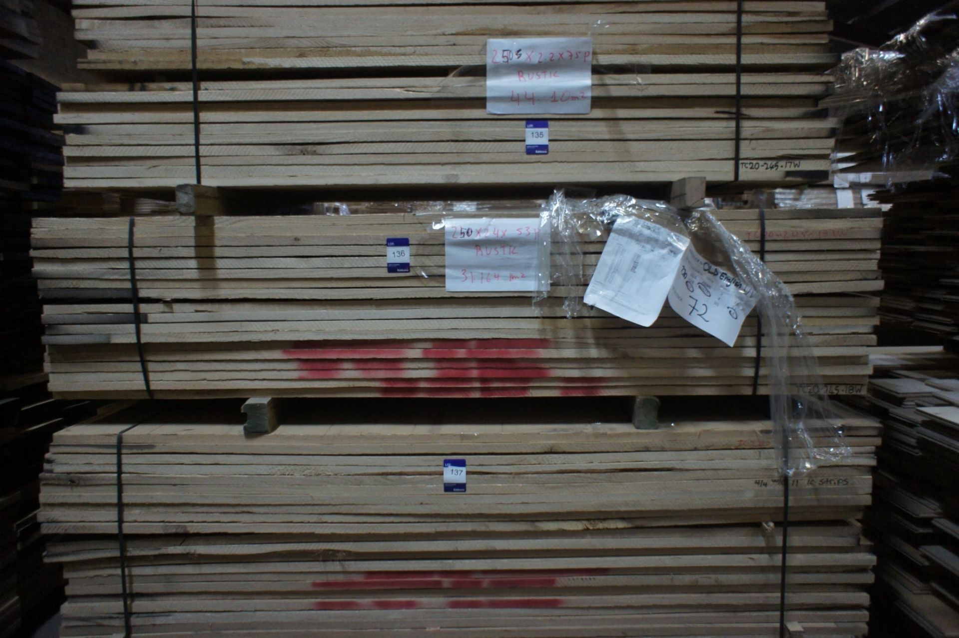 * Oak Lumber - 53 pcs, 250 x 2400mm Please note there is a £5 plus VAT lift out fee on this lot. - Image 2 of 2