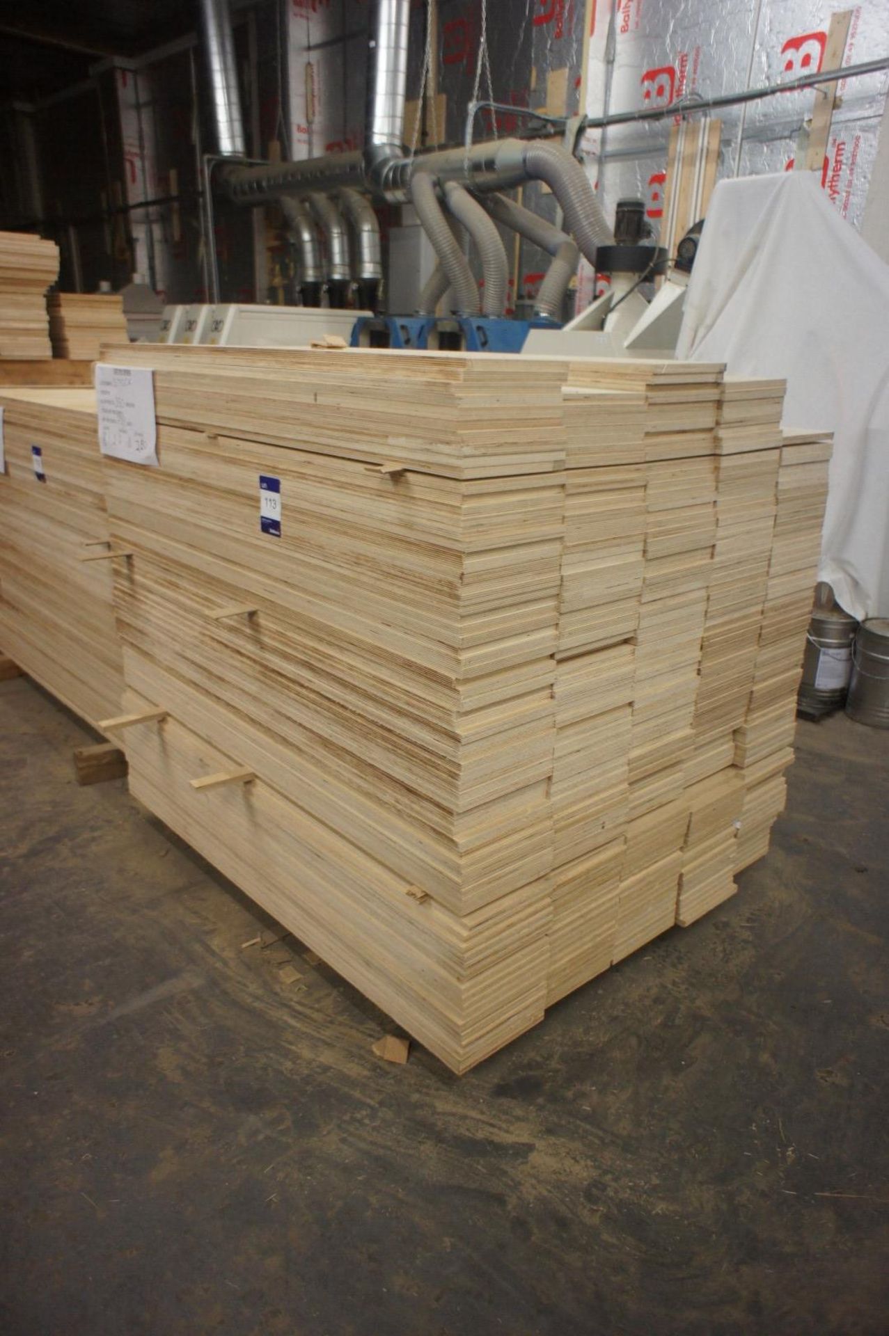 * Cut Ply - 350 pcs, 200 x 15 x 1200mm Please note there is a £5 plus VAT lift out fee on this lot.