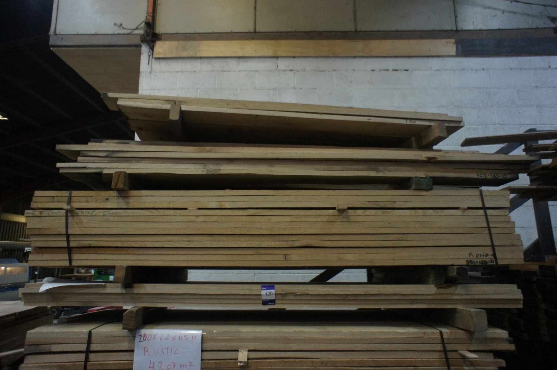 * American Oak - 120 pcs, 190 x 2200mm Please note there is a £5 plus VAT lift out fee on this lot. - Image 2 of 2
