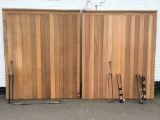 * Pair of Solid Hardwood Gates (1.7m W x 2.3m H) And A Side Gate (0.88 W x 2.3 H) Please note this