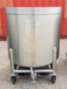 * Stainless Steel Mobile Tank 750 Litres, A Stainless Steel 750 Litre Mobile Tank with removable