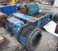 * MMD Twin Roll Crusher with Bostock and Bramley 150 HP Gearbox and electric motor (damaged)