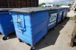 * 5 Various Wheeled Industrial Steel Dumpsters with lids