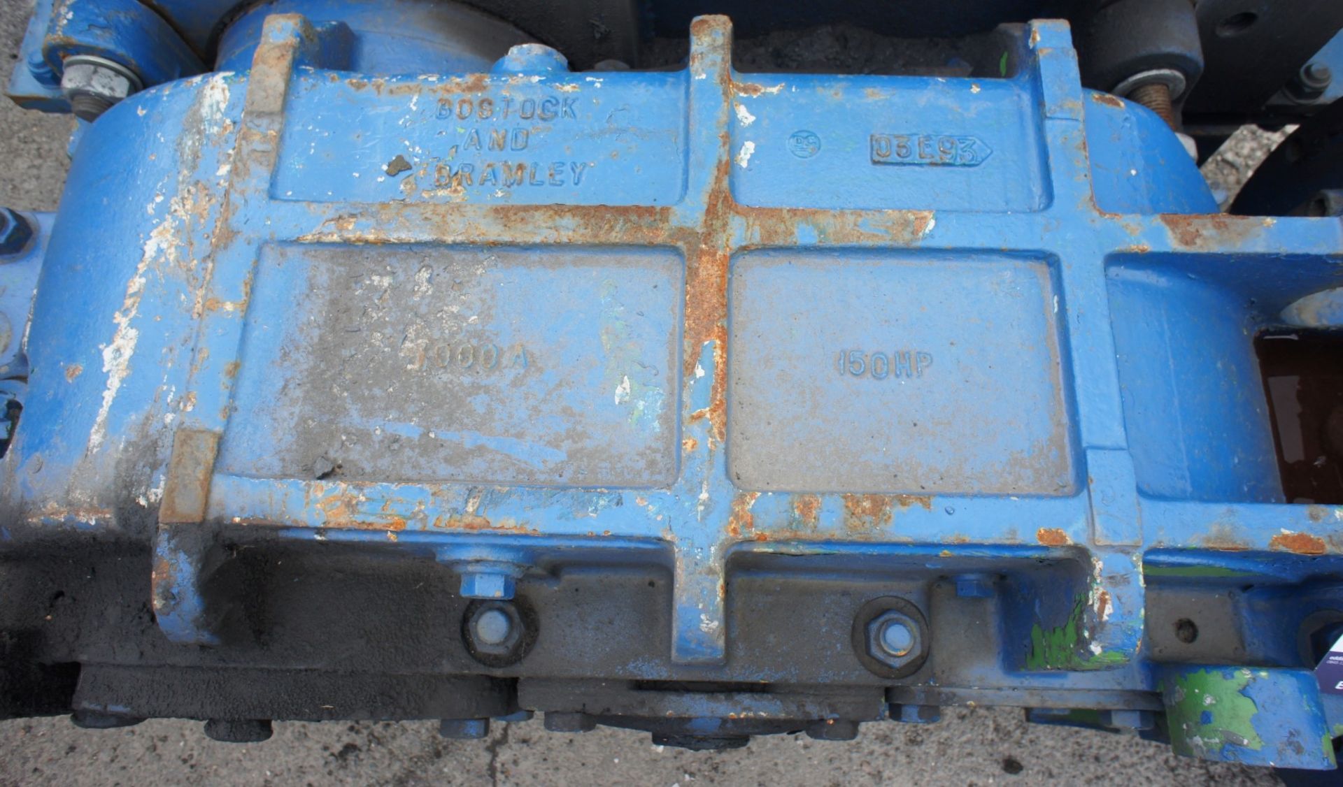 * MMD Twin Roll Crusher with Bostock and Bramley 150 HP Gearbox and electric motor (damaged) - Image 6 of 6