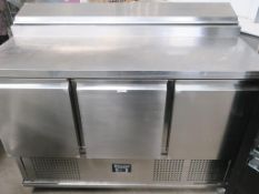 * A s/steel Blizzard Saladette (model BCC3EN) 376 litre Refrigerated Pizza/Salad Preparation Counter