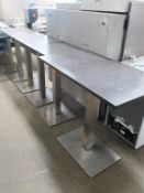 * 5 x Square Top Tables with s/steel bases