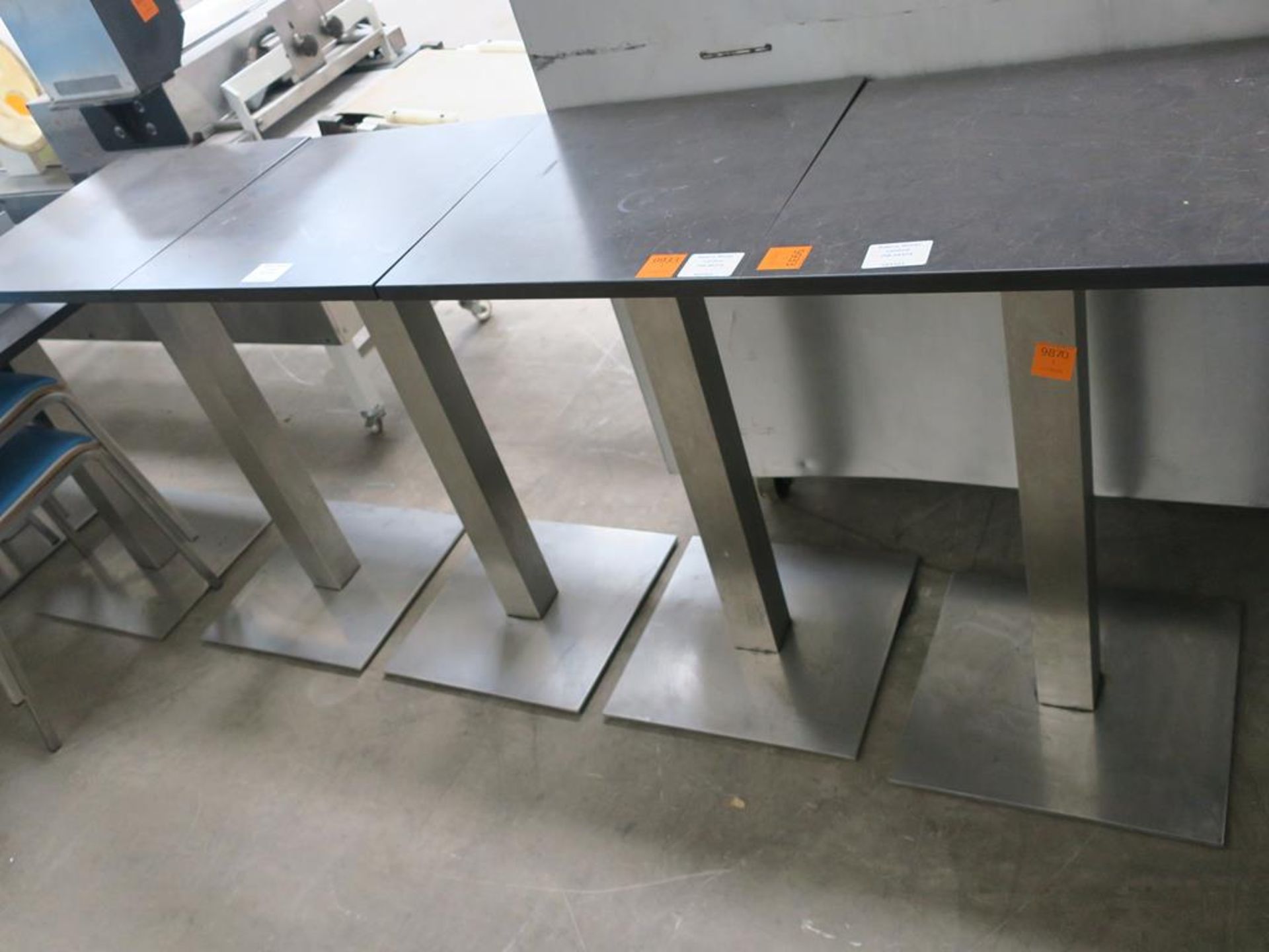 * 5 x Square Top Tables with s/steel bases - Image 3 of 4