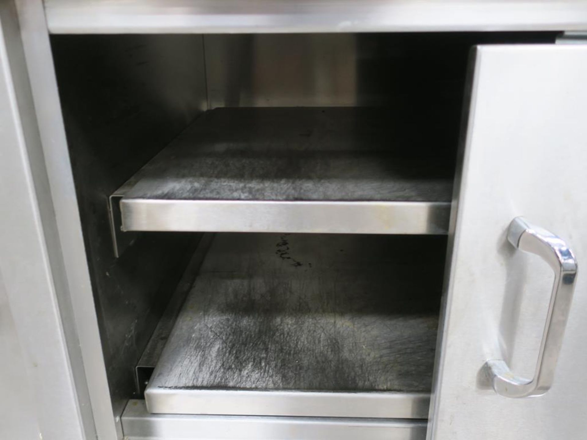 * A s/steel Hot Food Serving Unit complete with Hot Plate and Hot Cupboard and two door Storage Unit - Image 6 of 9