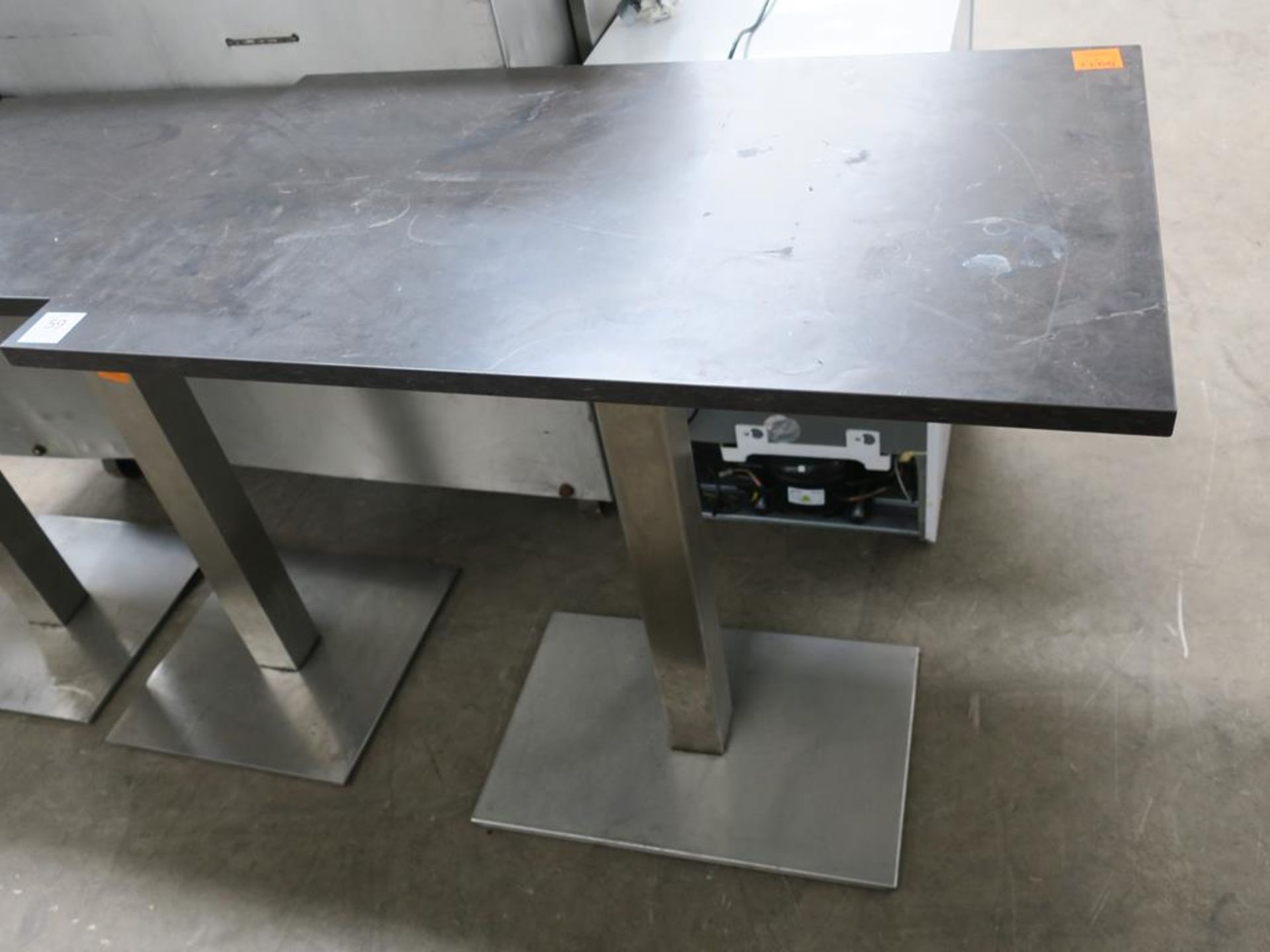 * 5 x Square Top Tables with s/steel bases - Image 2 of 4