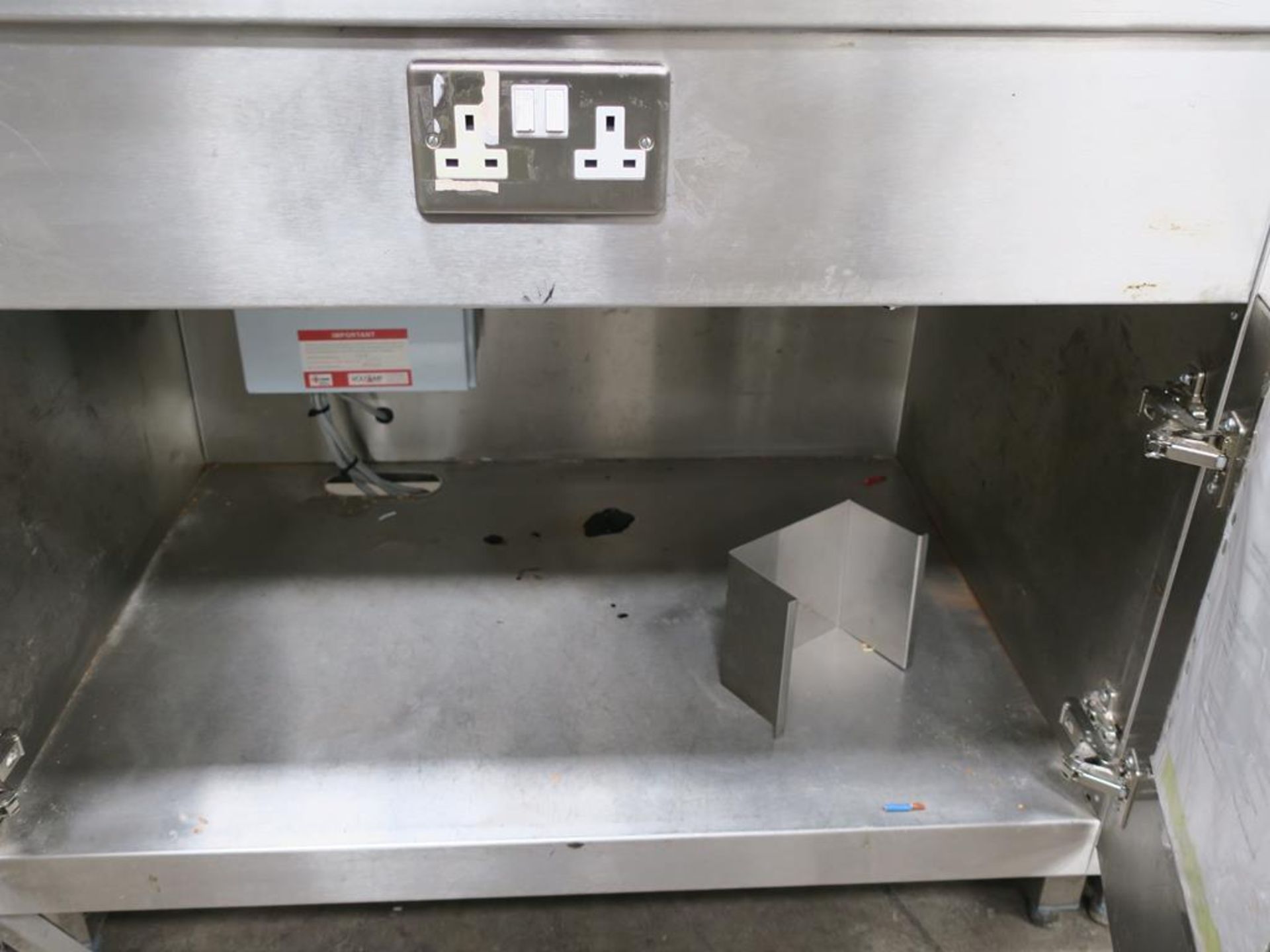 * A s/steel Hot Food Serving Unit complete with Hot Plate and Hot Cupboard and two door Storage Unit - Image 5 of 9