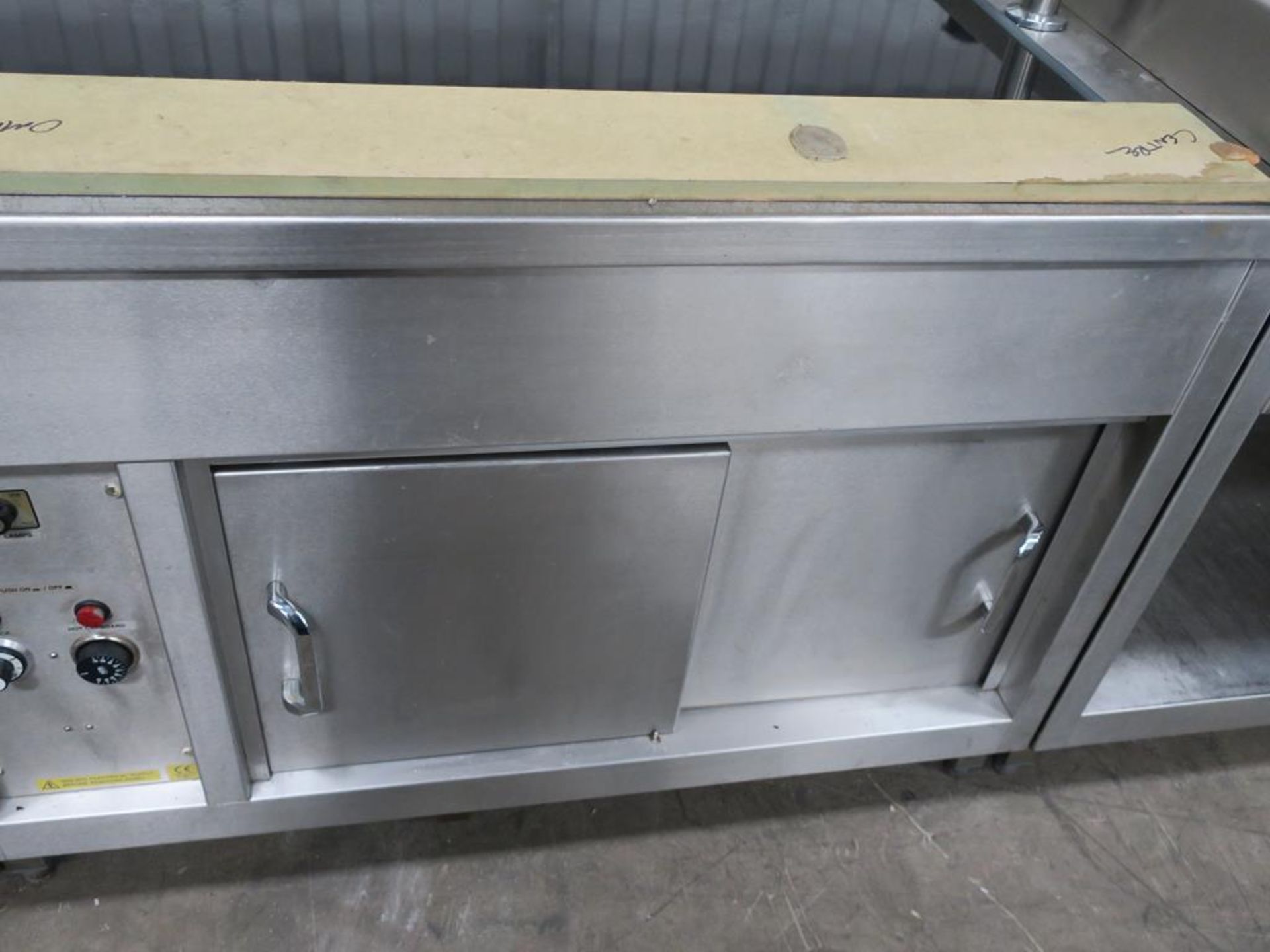 * A s/steel Hot Food Serving Unit complete with Hot Plate and Hot Cupboard and two door Storage Unit - Image 4 of 9