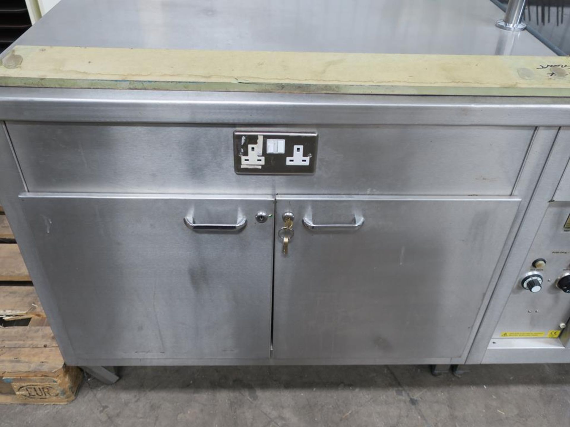 * A s/steel Hot Food Serving Unit complete with Hot Plate and Hot Cupboard and two door Storage Unit - Image 3 of 9