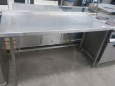 * A s/steel Splash Preparation Counter. Please note there is a £5 plus VAT Lift Out Fee on this lot.