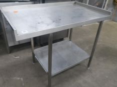 * A Two Tier s/steel Splashback Preparation Table (W 120cm x D 70cm x H 97cm). Please note there