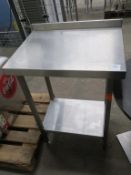 * A Small Two Tier Preparation Table with Splashback