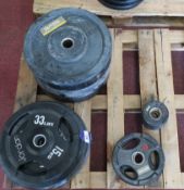 * A selection of Rubber Covered Plates including 3 X 1.25Kg (Base), 2 X 5Kg (Base), 4 X 15Kg (