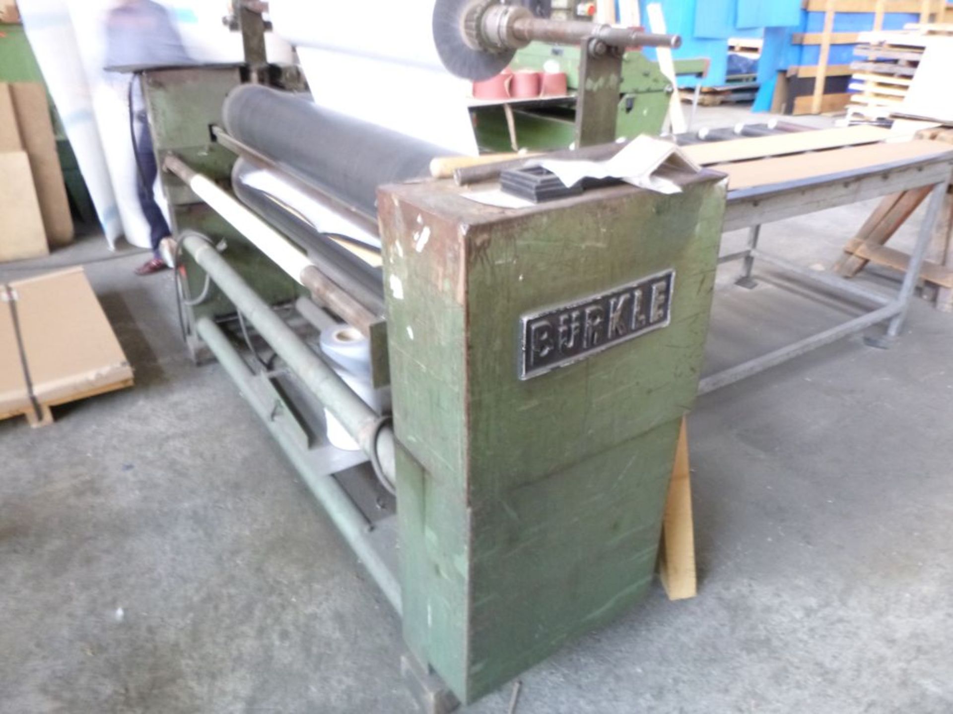 Burkle Plastic Film Applicator - YOM: Approx 1965; Width: 1600mm; Applies protective plastic film to - Image 13 of 17