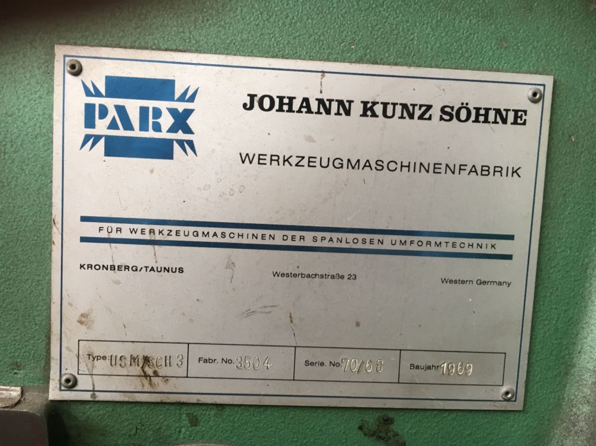 Kunz USM/SB4H3 Circle Cutter - Johann Kunz Type USM/SCH3; YOM: 1969; Serial No: 3504; Circle - Image 6 of 7