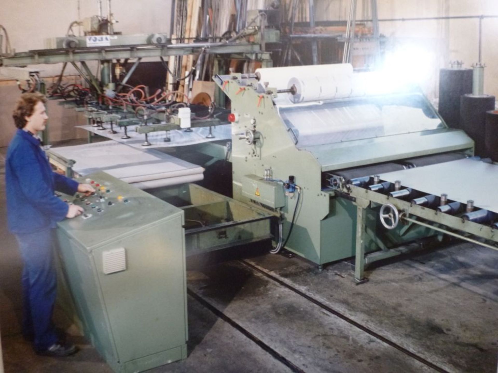 Burkle Plastic Film Applicator - YOM: Approx 1965; Width: 1600mm; Applies protective plastic film to - Image 12 of 17
